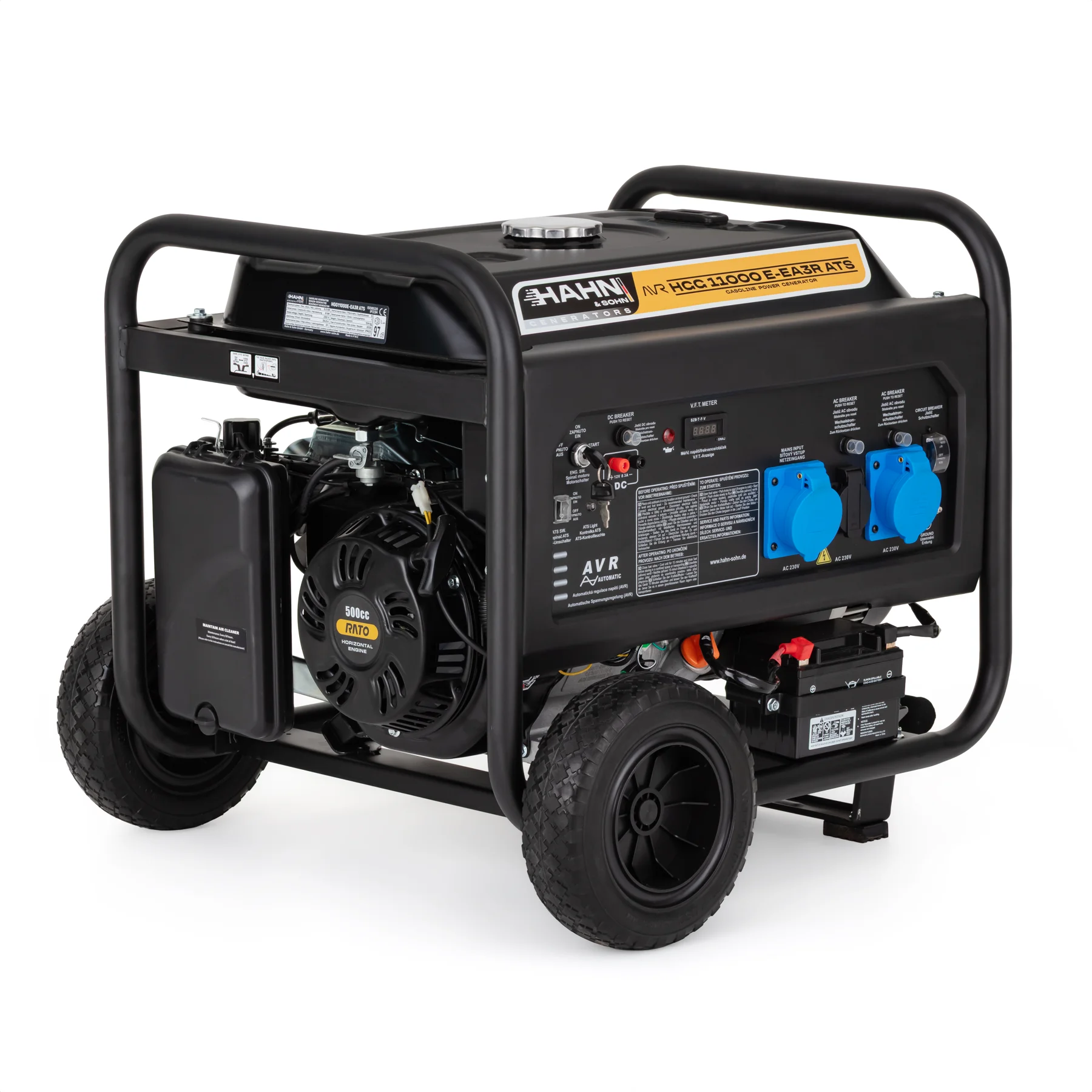 Hahn & Sohn HGG11000E-EA3R ATS gasoline generator 5-year warranty