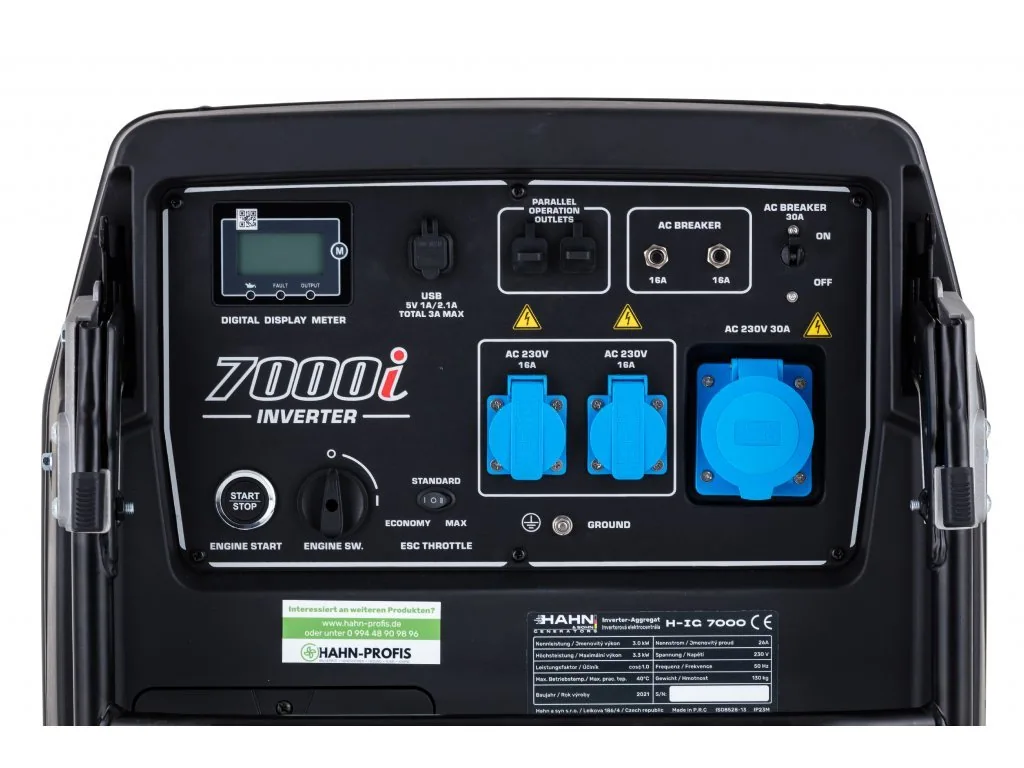 Hahn & Sohn Inverter generator H IG 7000 5-year warranty