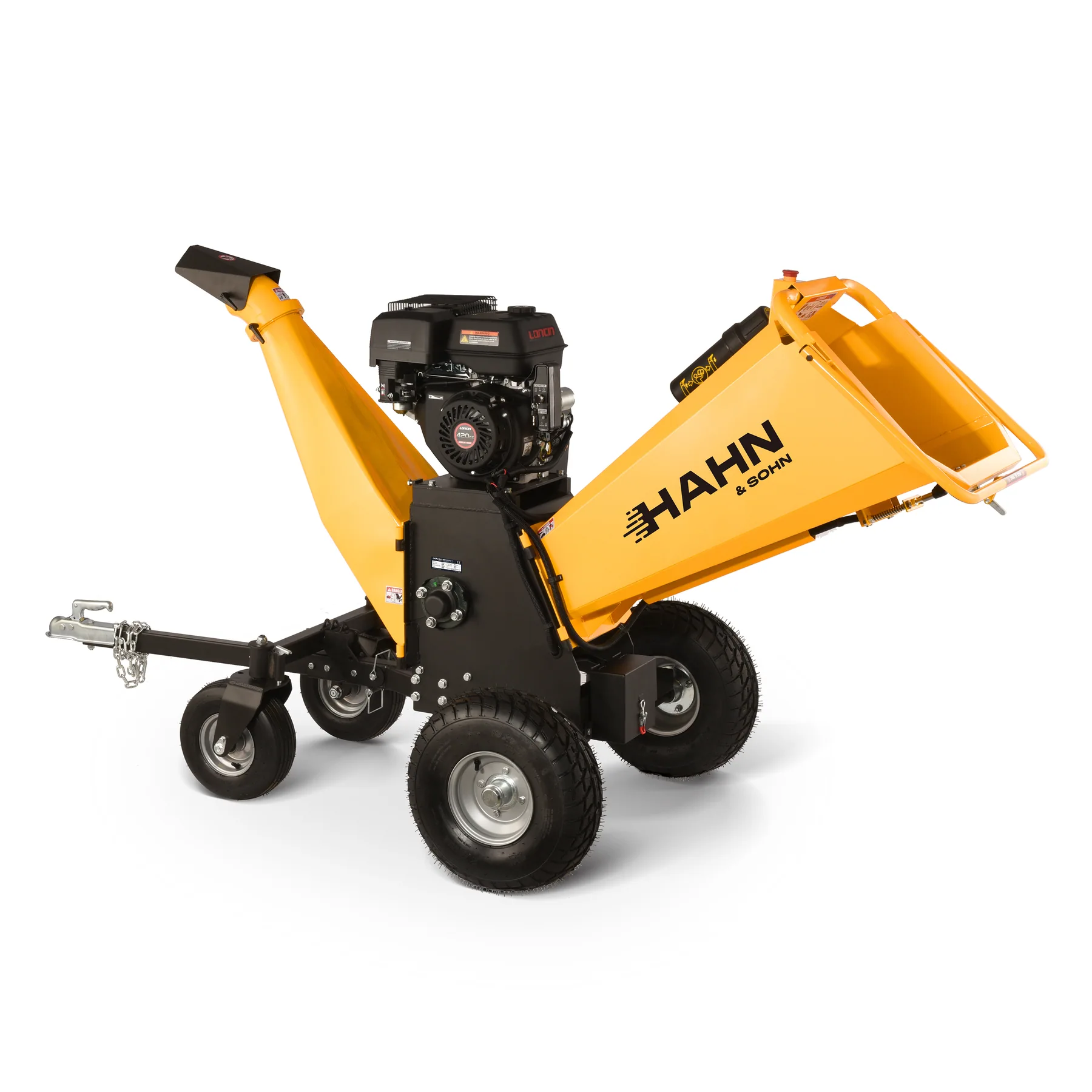 Hahn & Sohn HDV04APRO-E professional petrol wood chipper with hydraulic feed and electric start